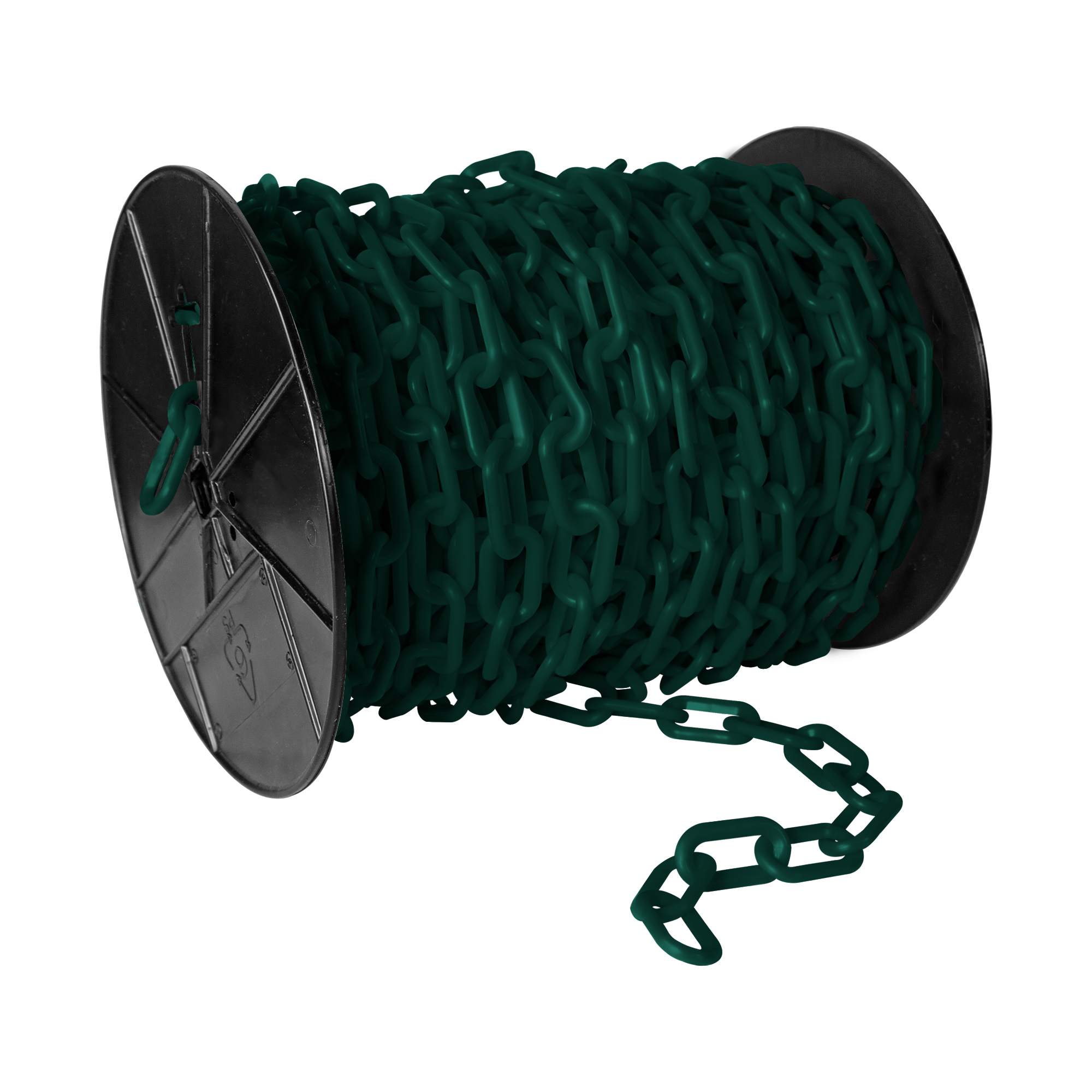 Mr. Chain Plastic Safety Chain — 2in. x 125ft., High-Density Polyethylene, UV Resistant, Evergreen, Model# 50154